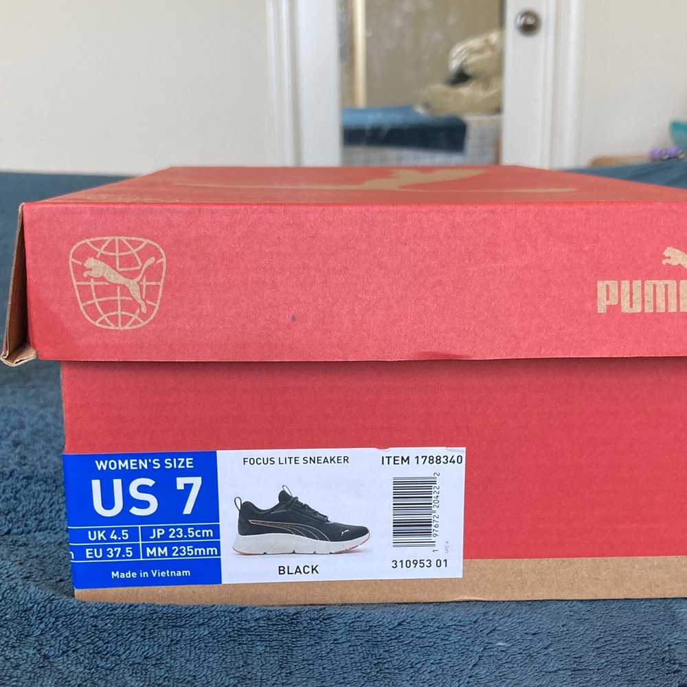 Puma Focus Lite Sneakers Black and White Athletic Shoes size 7 - Picture 10 of 11